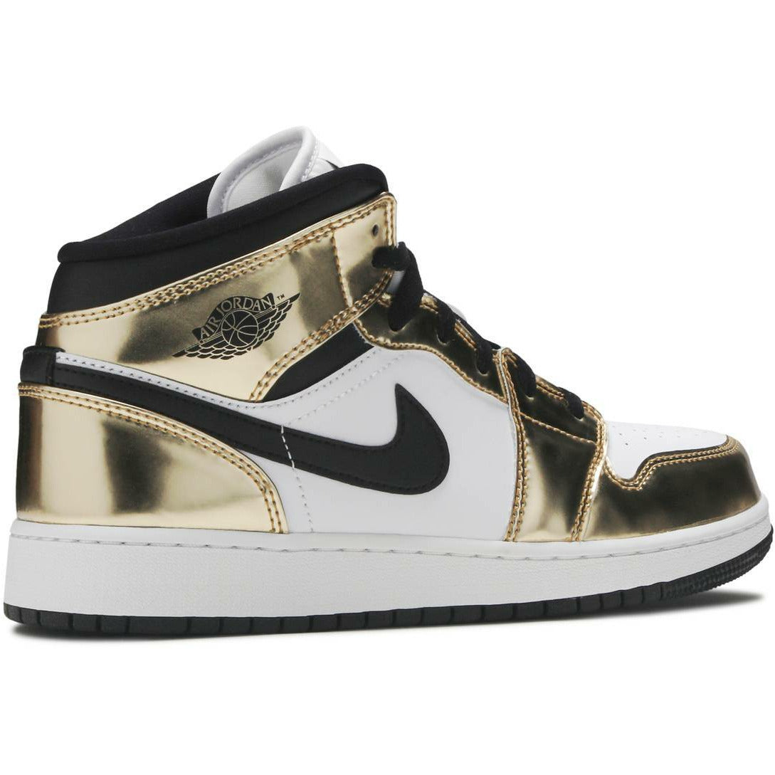 Air Jordan 1 Mid "Metallic Gold Black White" (GS/Juniors) (2020)