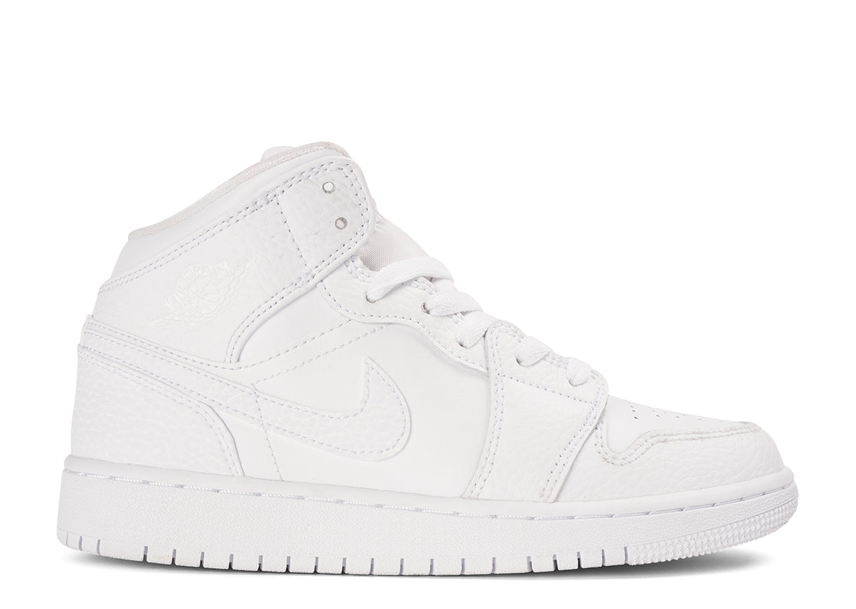 Air Jordan 1 Mid 'Triple White' (2020) (GS/Juniors)
