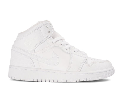 Air Jordan 1 Mid 'Triple White' (2020) (GS/Juniors)