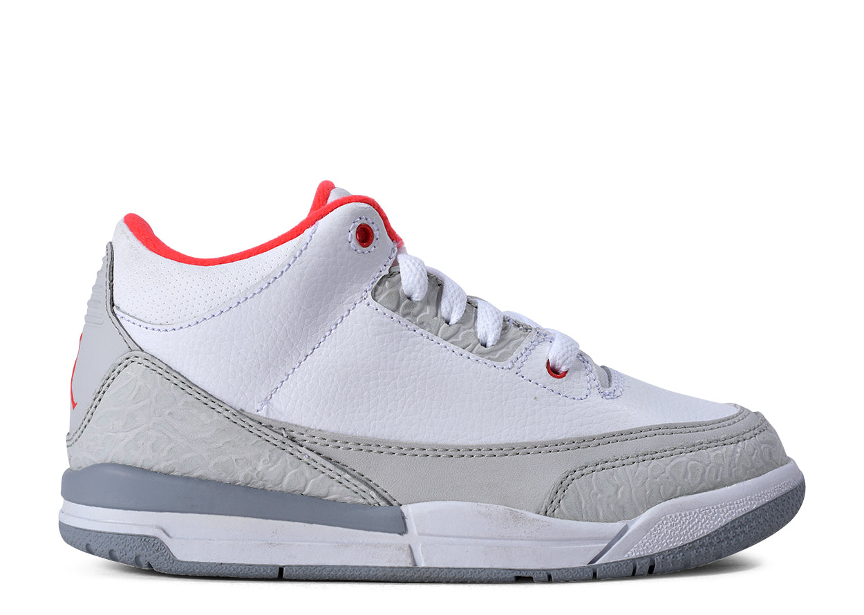 Air Jordan 3 Retro "White Crimson" (PS/Kids) (2010)